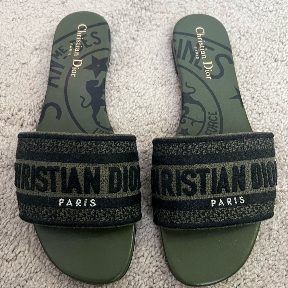 Christian Dior Dway Slide Khaki (Green) Sz 39.5 (9.5)